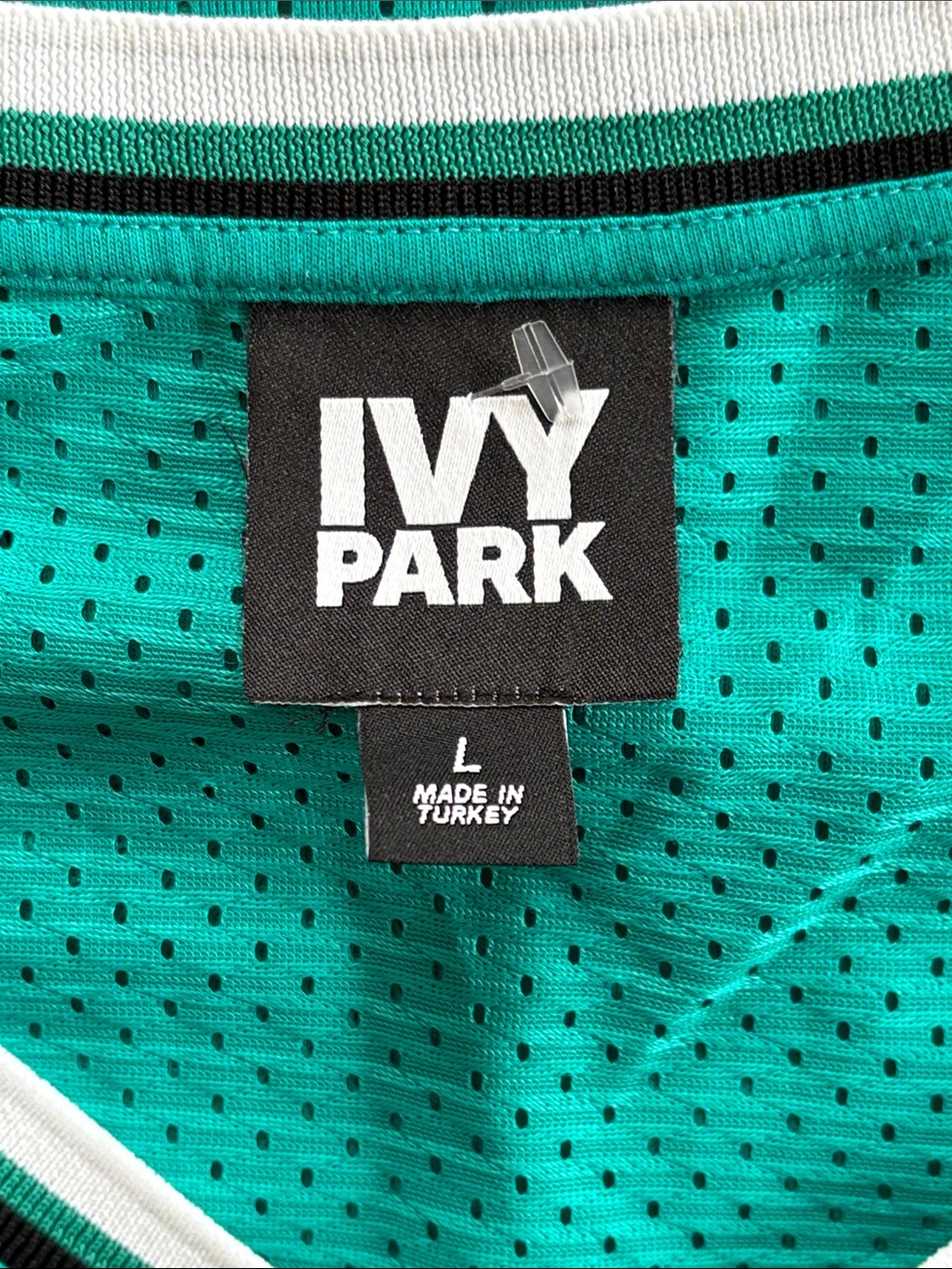 IVY PARK Teal Athletic Mesh Tank with Contrast Trim Sporty Jersey Workout - Picture 5 of 9